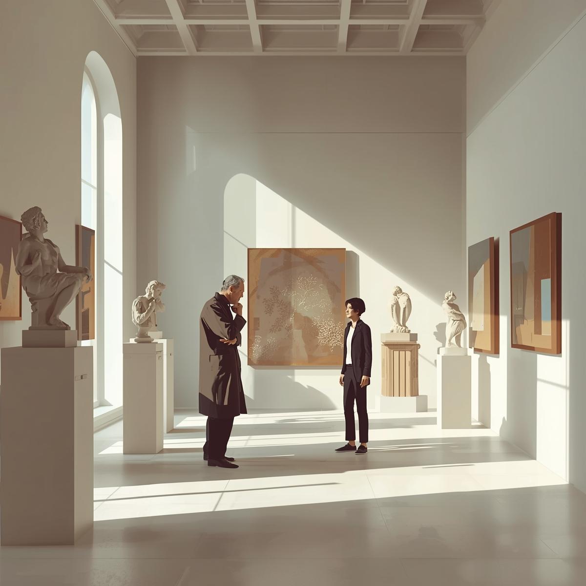 Person contemplating a beautifully arranged interior space